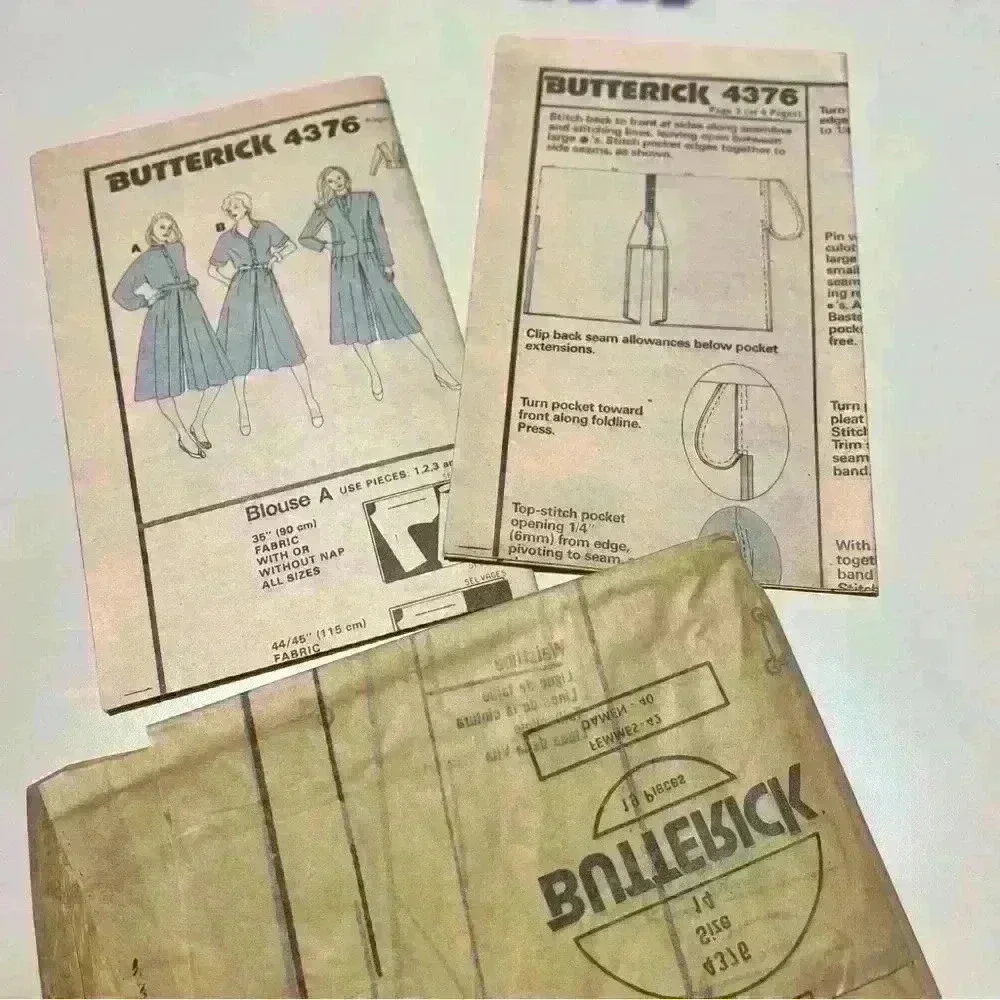Butterick 4376 Evan-Picone Jacket Blouse Culottes12-16 Cut Sewing Patterns